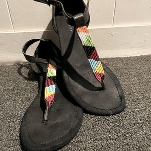 Black color w/I beads NINE WEST Sandals US 6.5